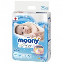 Подгузники Moony для новорожденных NB (0-5 кг) 90 шт