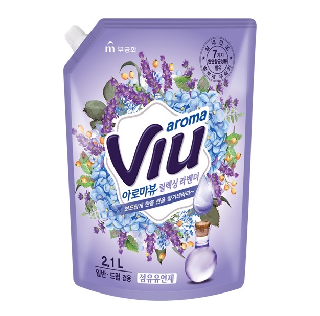 Кондиционер для белья Mukunghwa "Aroma Viu Mediterranean Lavender" антибактериальный ароматизирующий (средиземноморская лаванда) 2,1 л 602266
