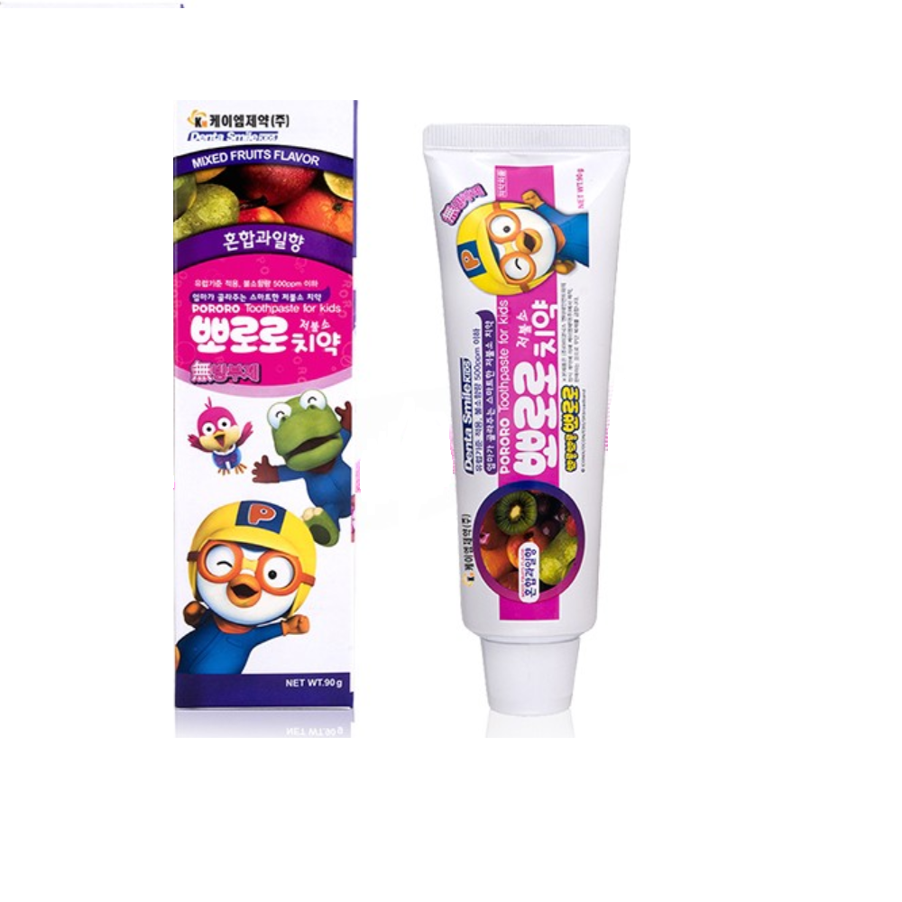 Зубная паста "Pororo" для детей от 3 лет с пониженным содержанием фтора (со вкусом фруктового микса) 90 г 640577