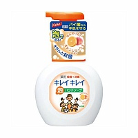  Мыло для рук жидкое антибактериальное пенящееся с ароматом сладкого апельсина для всей семьи Lion "KireiKirei" бутылка 250мл 240990