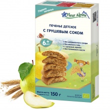 Печенье Fleur Alpine Organic детское с грушевым соком 150г 6м+ 941387