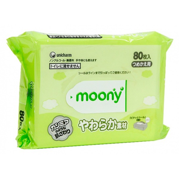 Детские влажные салфетки Moony (мягкая упаковка) - 80 шт 