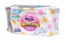 Влажные салфетки для новорождённых Merries (мягкая упаковка) - 54ш 239976