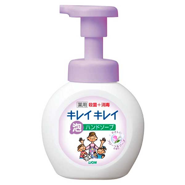 Жидкое антибактериальное пенящееся мыло для рук с цветочным ароматом для всей семьи Lion "KireiKirei" бутылка 250мл 176909